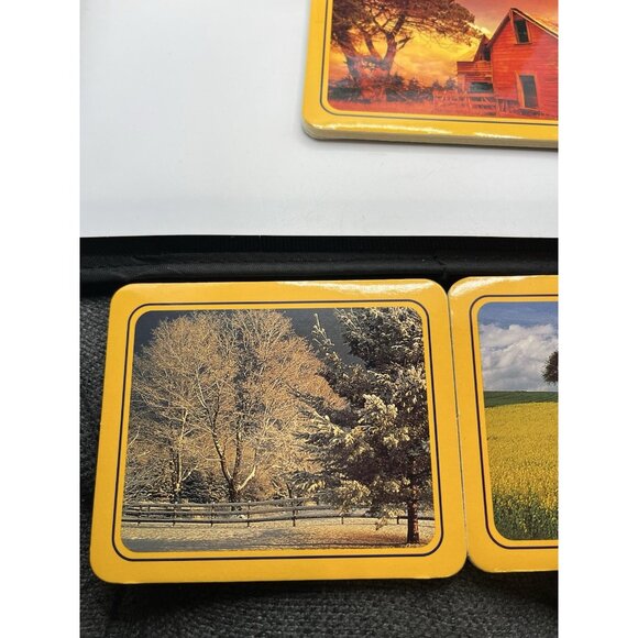 4 - COUNTRY SCENE COASTER'S WITH FELT BACKS VINTAGE SEE ALL - Picture 3 of 16